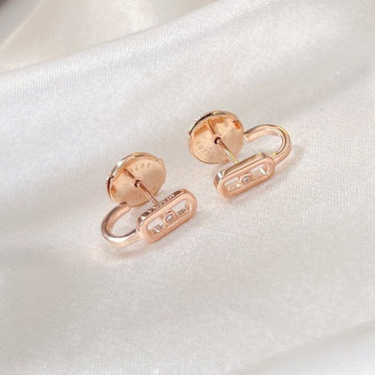 [Dawnora Jewelry]CREOLES MOVE UNO MINI 1 DIAMOND EARRINGS