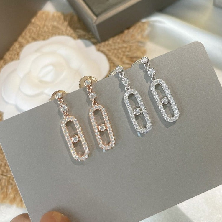 [Dawnora Jewelry]DORMEUSES MOVE UNO DIAMOND EARRINGS