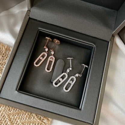[Dawnora Jewelry]DORMEUSES MOVE UNO DIAMOND EARRINGS