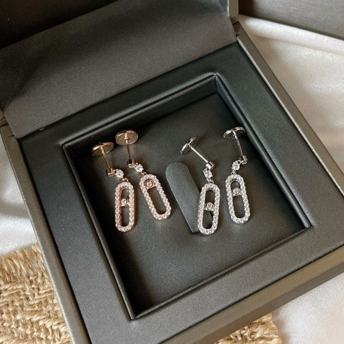 [Dawnora Jewelry]DORMEUSES MOVE UNO DIAMOND EARRINGS
