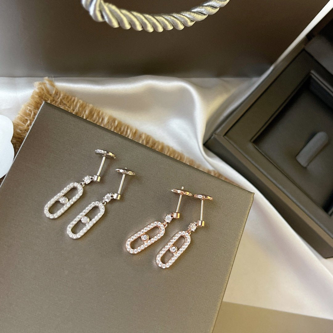 [Dawnora Jewelry]DORMEUSES MOVE UNO DIAMOND EARRINGS