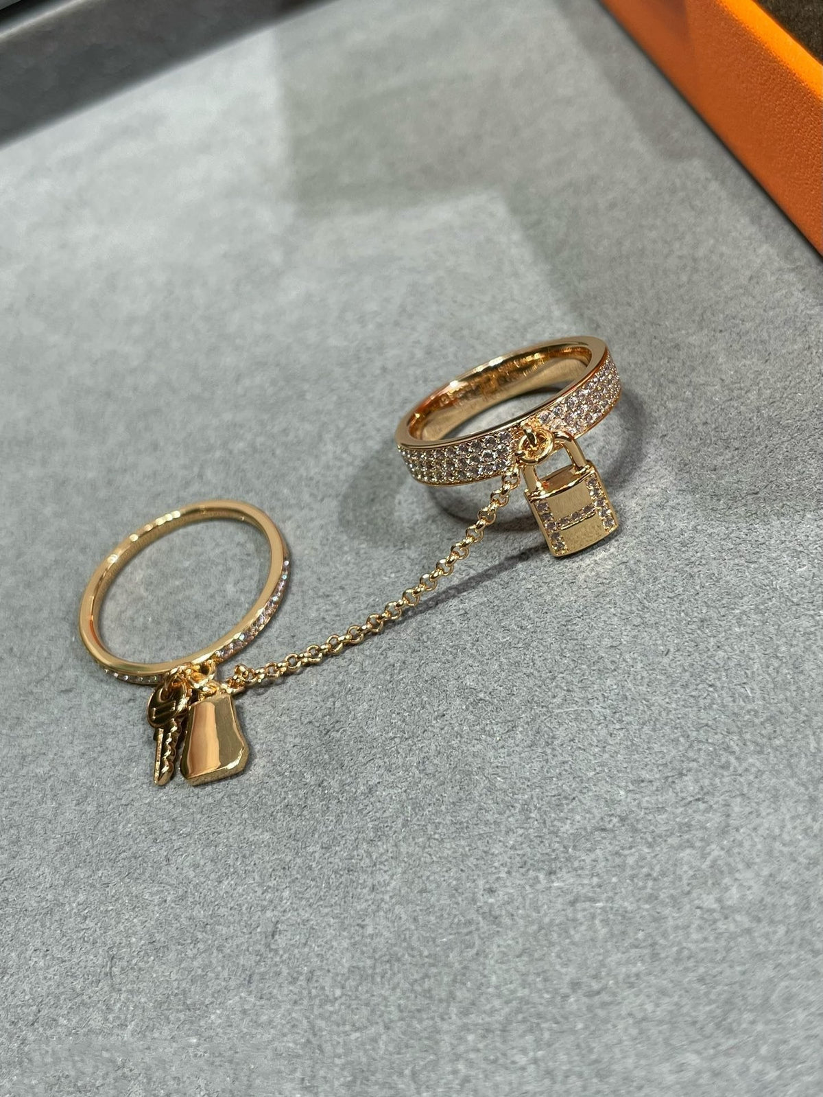 [Dawnora Jewelry]HM KELLY CLOCHETTE DOUBLE RING IN  WITH DIAMONDS