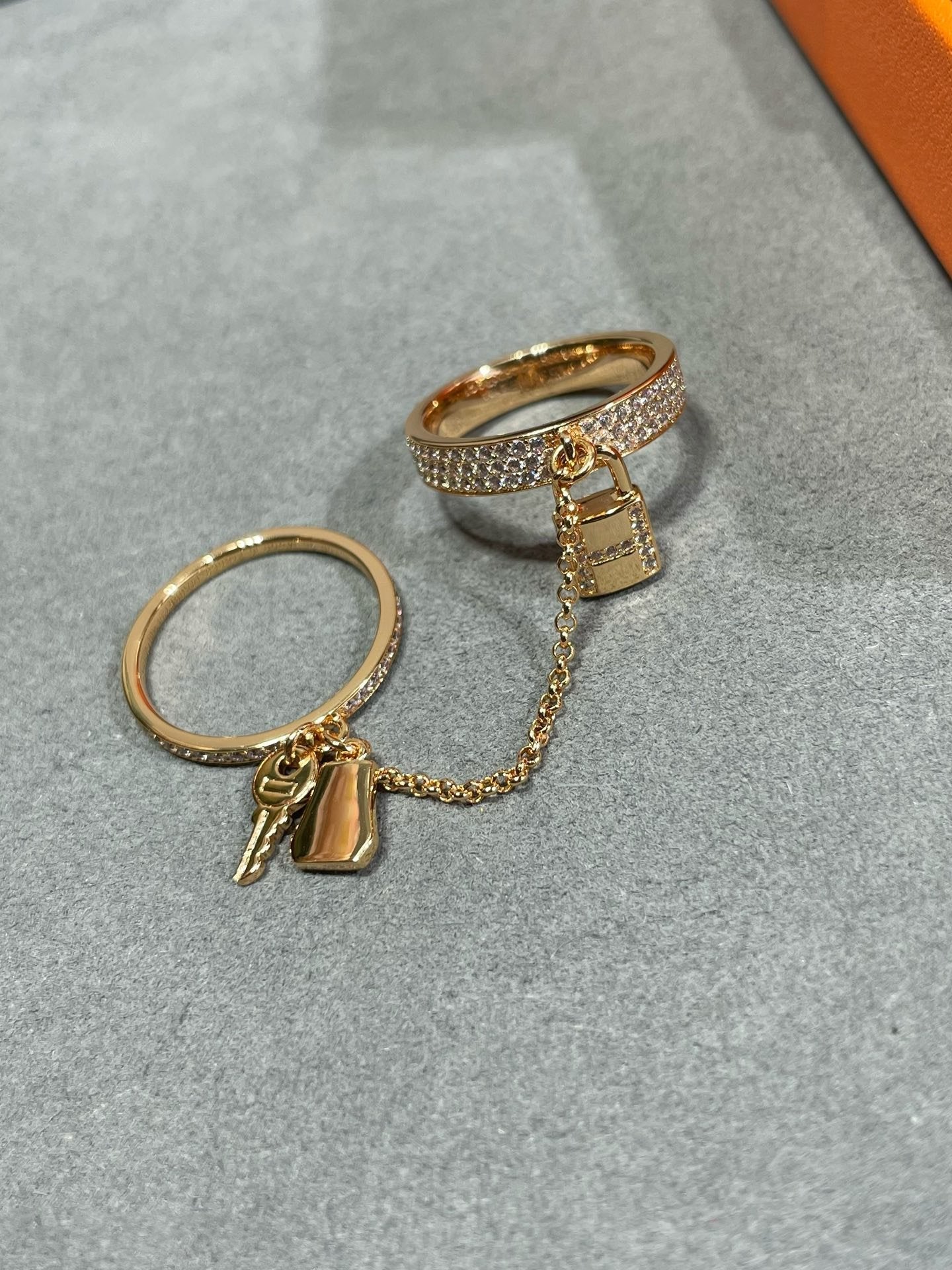 [Dawnora Jewelry]HM KELLY CLOCHETTE DOUBLE RING IN  WITH DIAMONDS