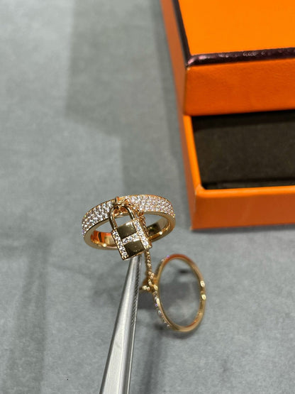 [Dawnora Jewelry]HM KELLY CLOCHETTE DOUBLE RING IN  WITH DIAMONDS