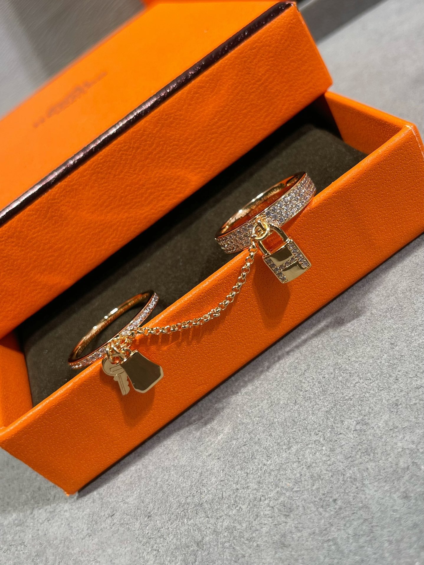 [Dawnora Jewelry]HM KELLY CLOCHETTE DOUBLE RING IN  WITH DIAMONDS