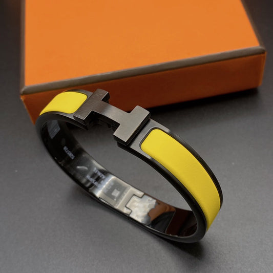 [Dawnora Jewelry]CLIC HM SO BLACK YELLOW BRACELET