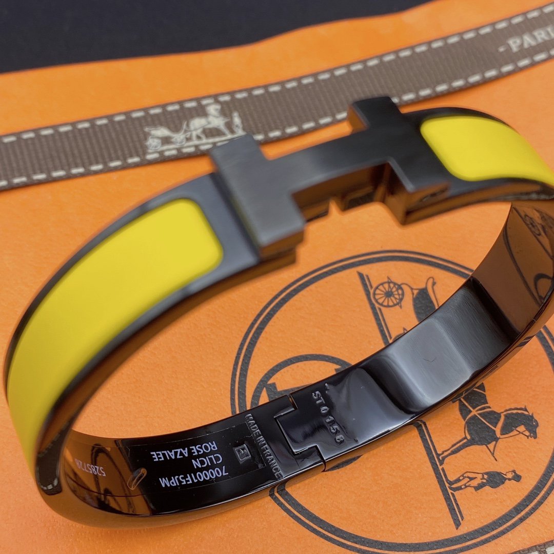 [Dawnora Jewelry]CLIC HM SO BLACK YELLOW BRACELET