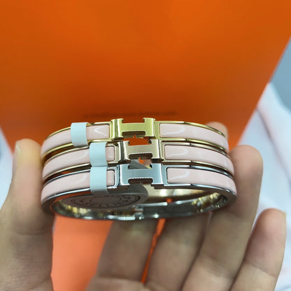 [Dawnora Jewelry]CLASSIC HM CLIC  PINK 8MM ENAMEL BRACELET