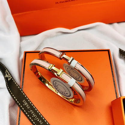 [Dawnora Jewelry]CLASSIC HM CLIC  PINK 8MM ENAMEL BRACELET