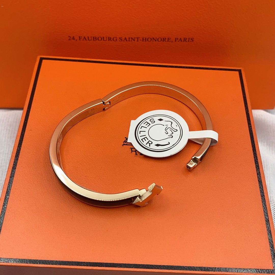 [Dawnora Jewelry]CLASSIC HM CLIC BLACK 8MM ENAMEL BRACELET