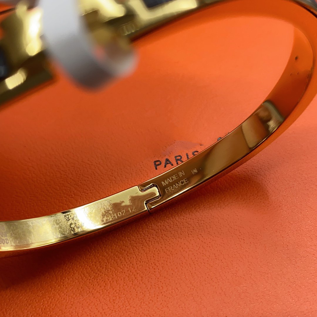 [Dawnora Jewelry]CLASSIC HM CLIC BLACK 8MM ENAMEL BRACELET