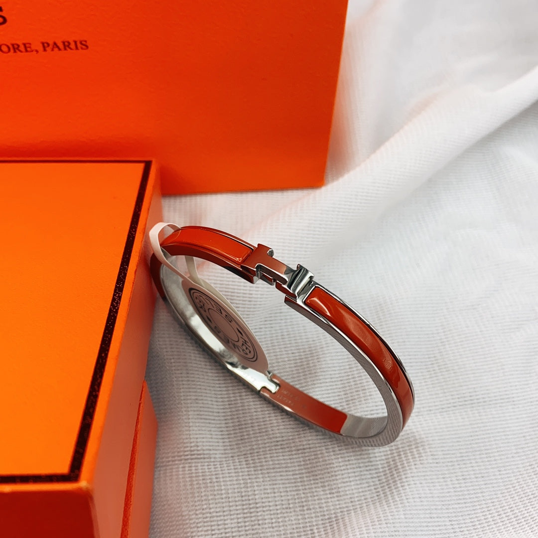 [Dawnora Jewelry]CLASSIC HM CLIC RED 8MM ENAMEL BRACELET