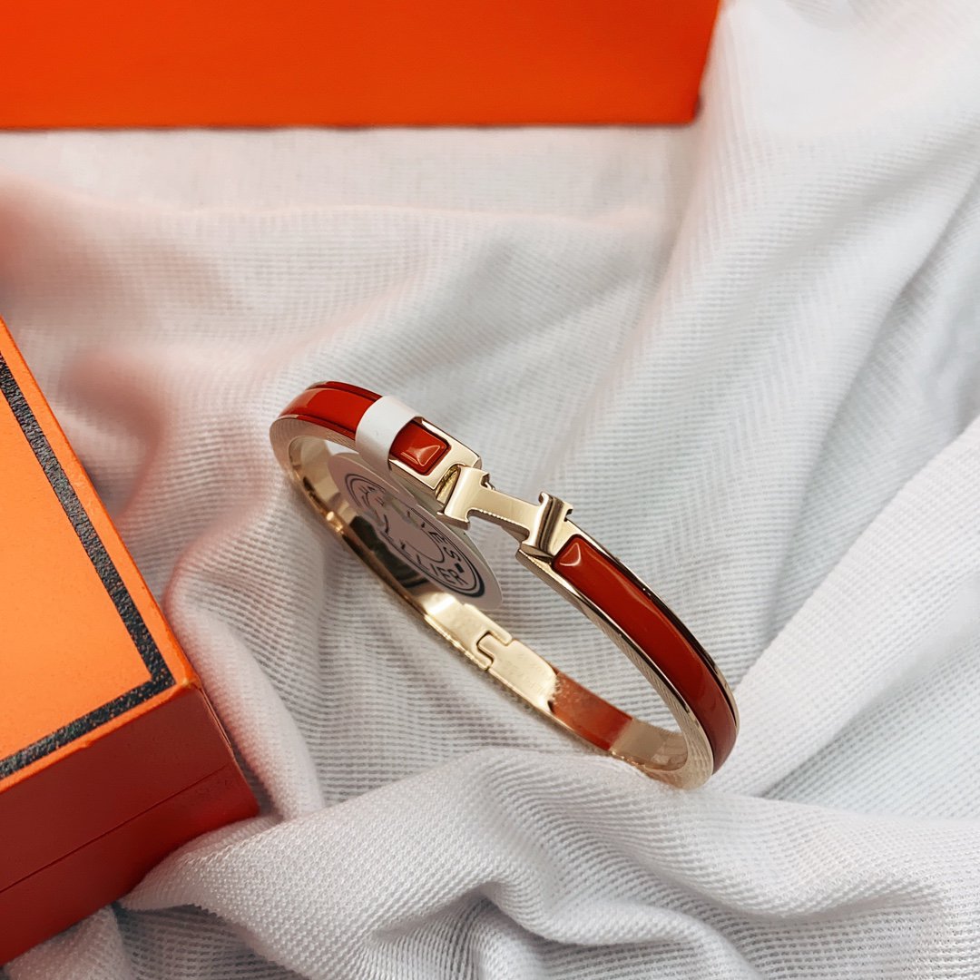 [Dawnora Jewelry]CLASSIC HM CLIC RED 8MM ENAMEL BRACELET