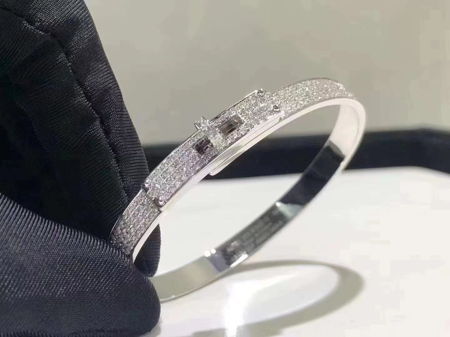 [Dawnora Jewelry]HM KELLY BRACELET IN SILVER AND FULL PAVE DIAMOND