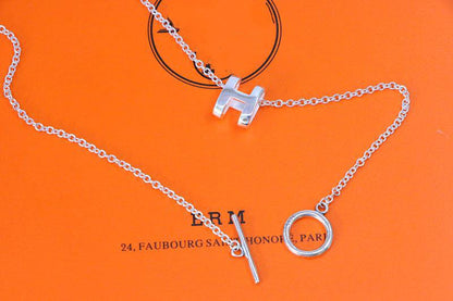 [Dawnora Jewelry]HM NECKLACE H LETTER OVAL SERIES