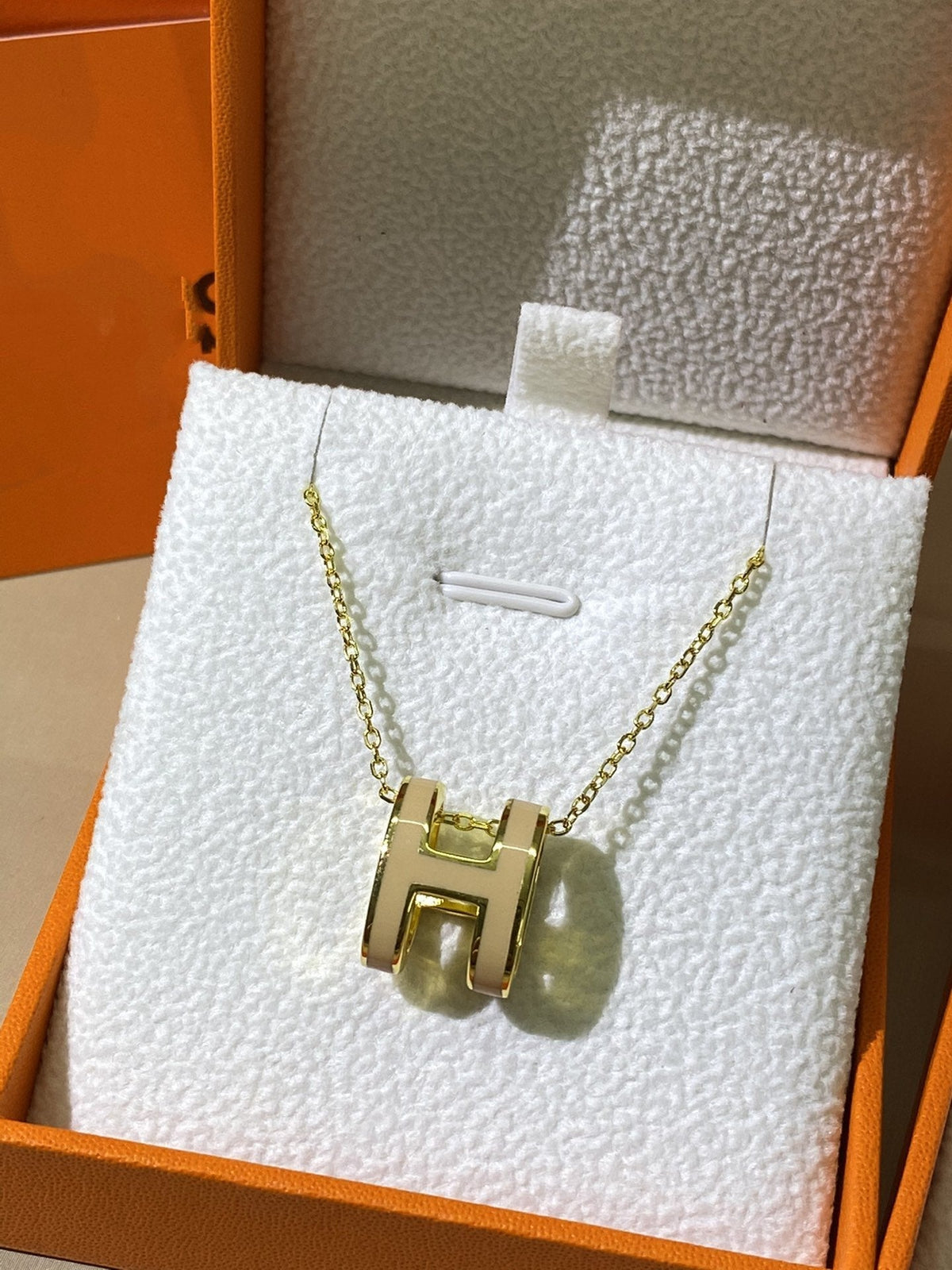 [Dawnora Jewelry]HM CLIC YELLOW ENAMEL GOLD NECKLACE