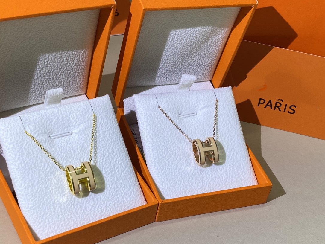 [Dawnora Jewelry]HM CLIC YELLOW ENAMEL GOLD NECKLACE