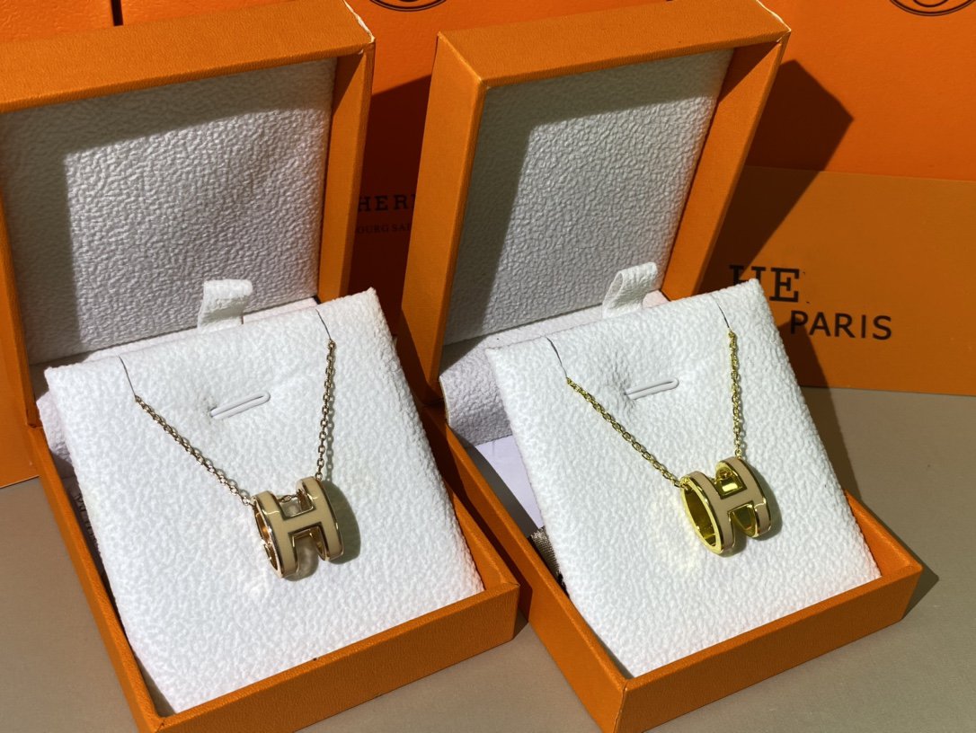 [Dawnora Jewelry]HM CLIC YELLOW ENAMEL GOLD NECKLACE