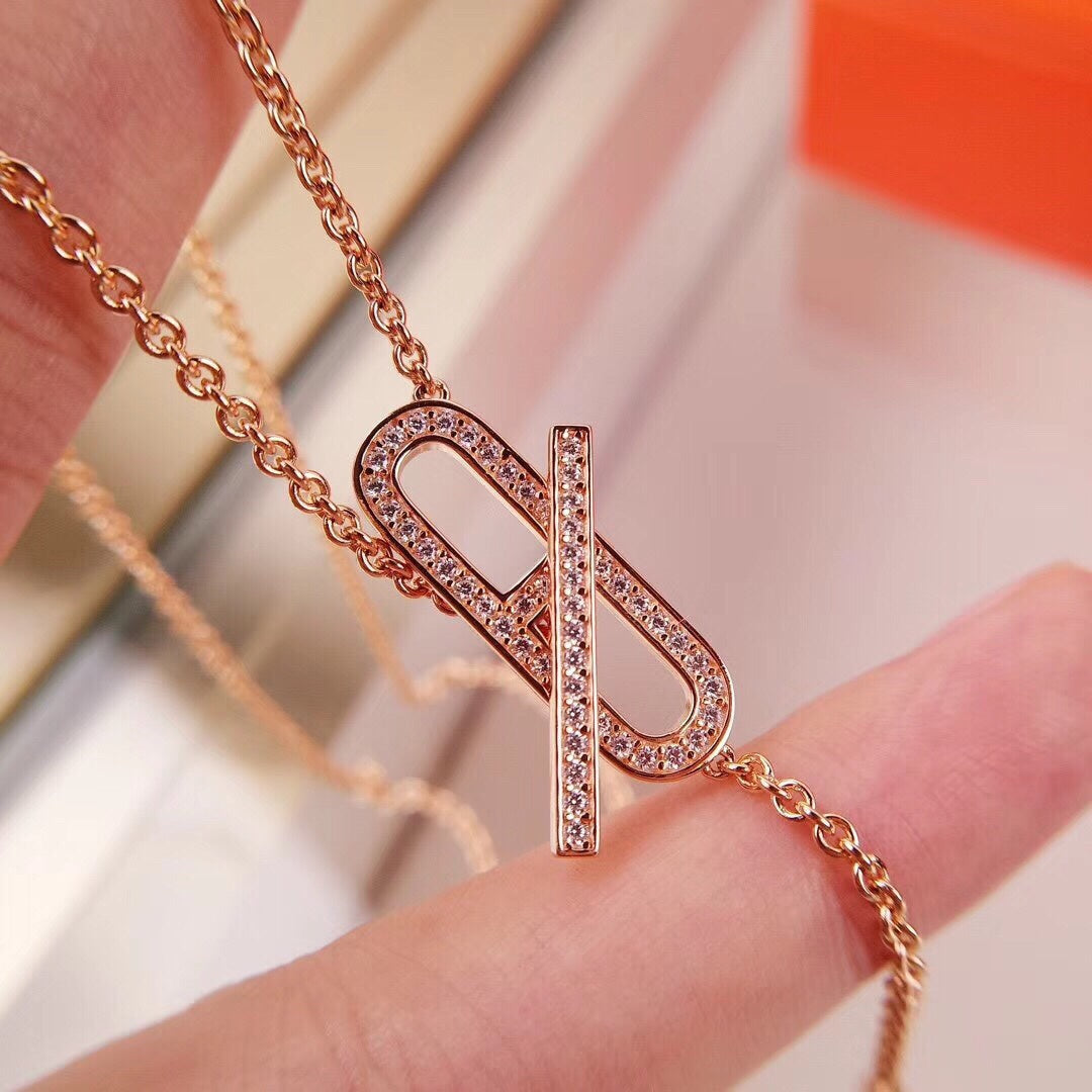 [Dawnora Jewelry]HM FIRE PIG NOSE NECKLACE TRENDY STREET