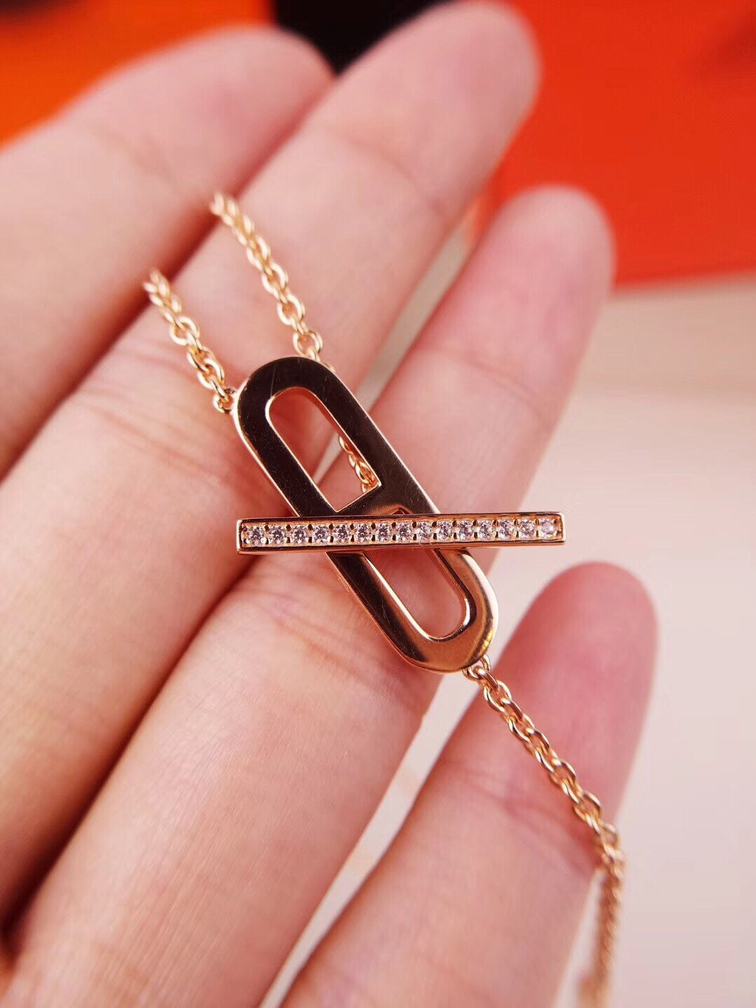 [Dawnora Jewelry]HM FIRE PIG NOSE NECKLACE TRENDY STREET