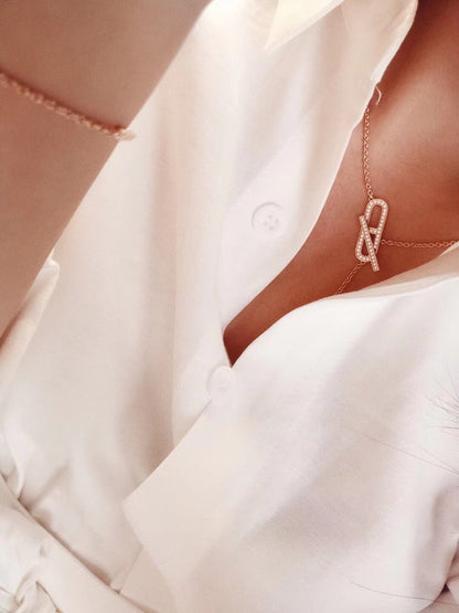 [Dawnora Jewelry]HM FIRE PIG NOSE NECKLACE TRENDY STREET