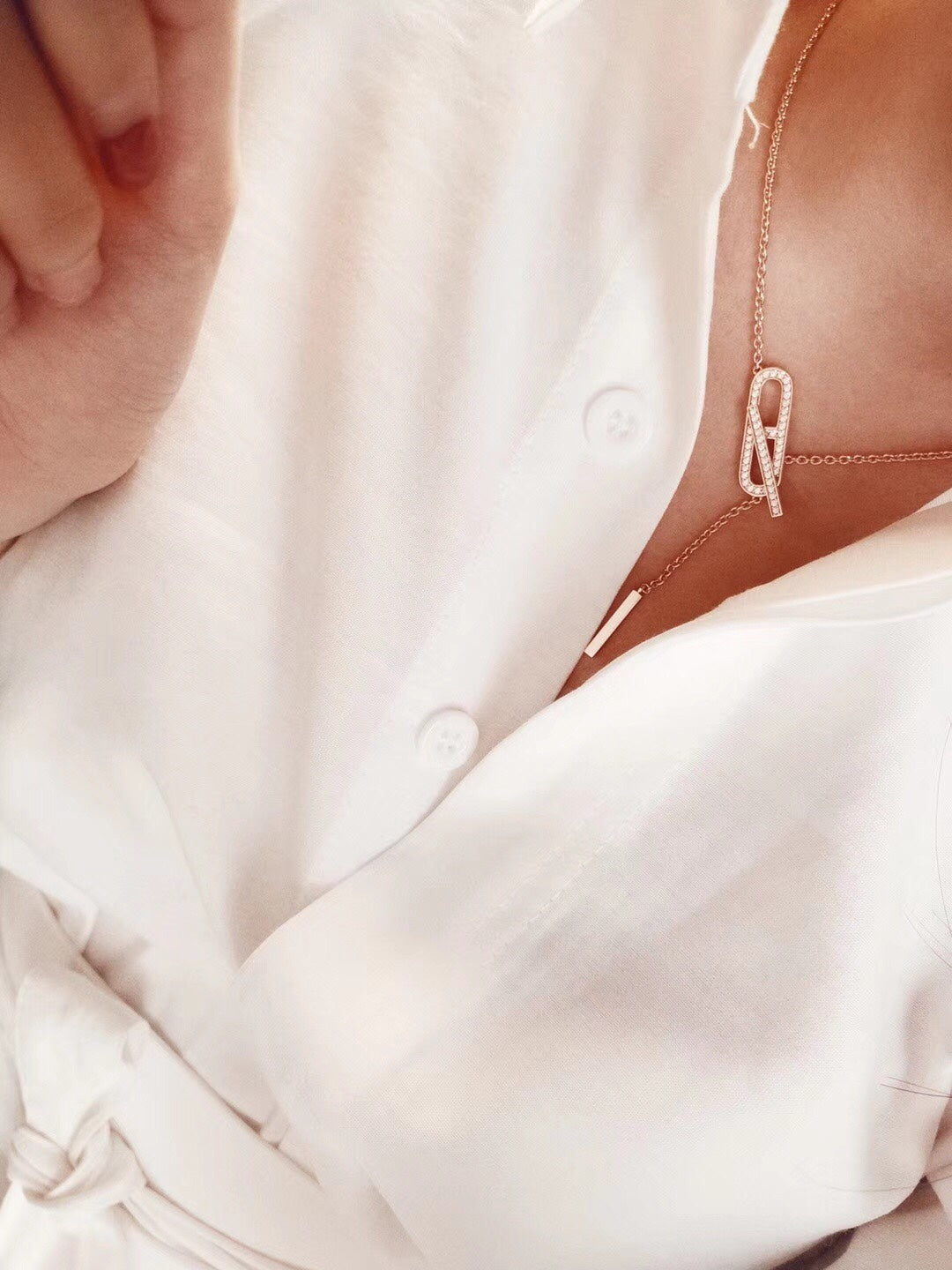 [Dawnora Jewelry]HM FIRE PIG NOSE NECKLACE TRENDY STREET