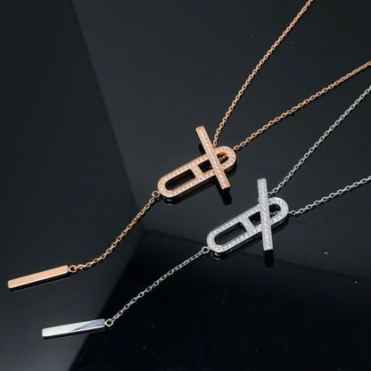 [Dawnora Jewelry]HM NECKLACE PLATINUM ROSE GOLD DIAMOND