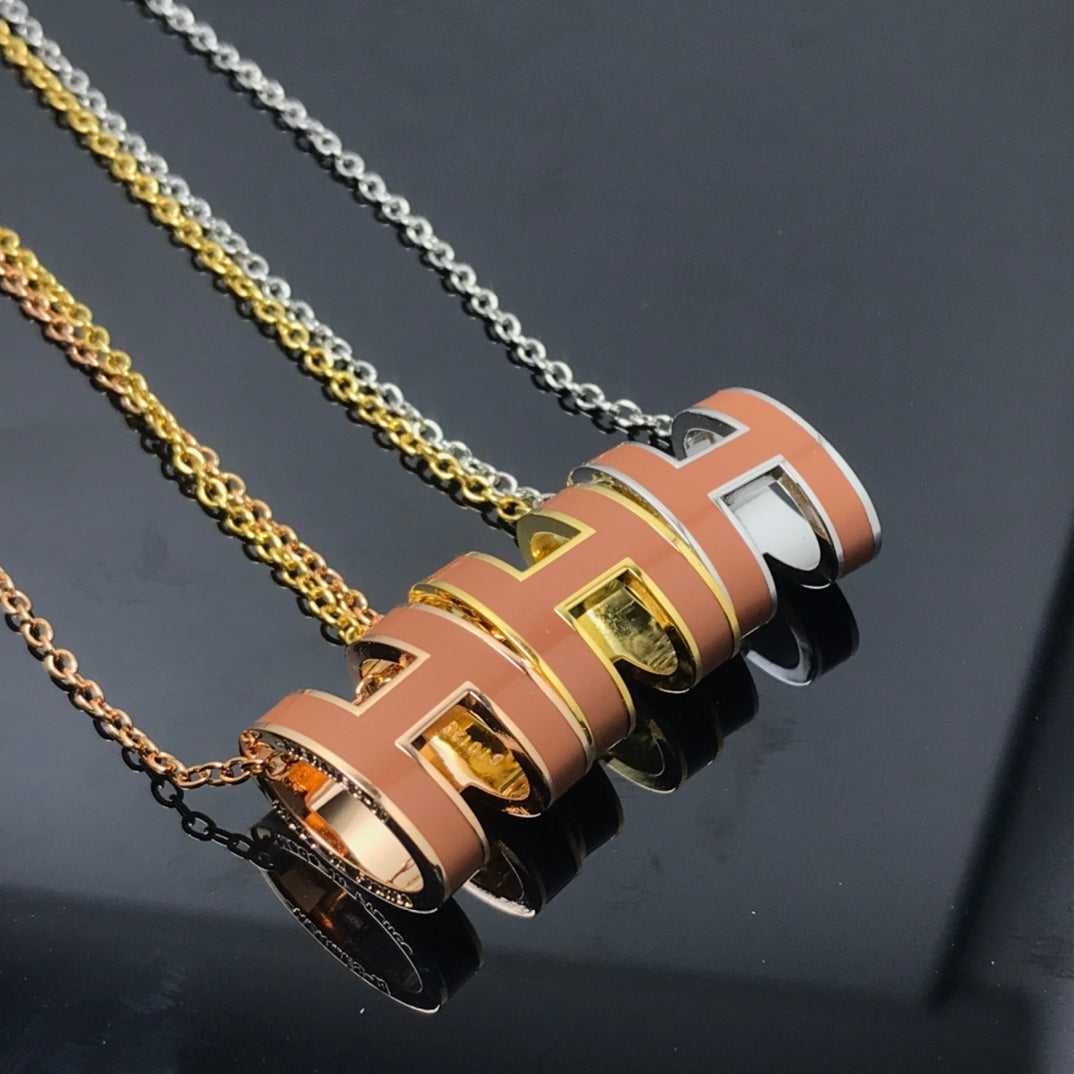 [Dawnora Jewelry]H NECKLACE BROWN