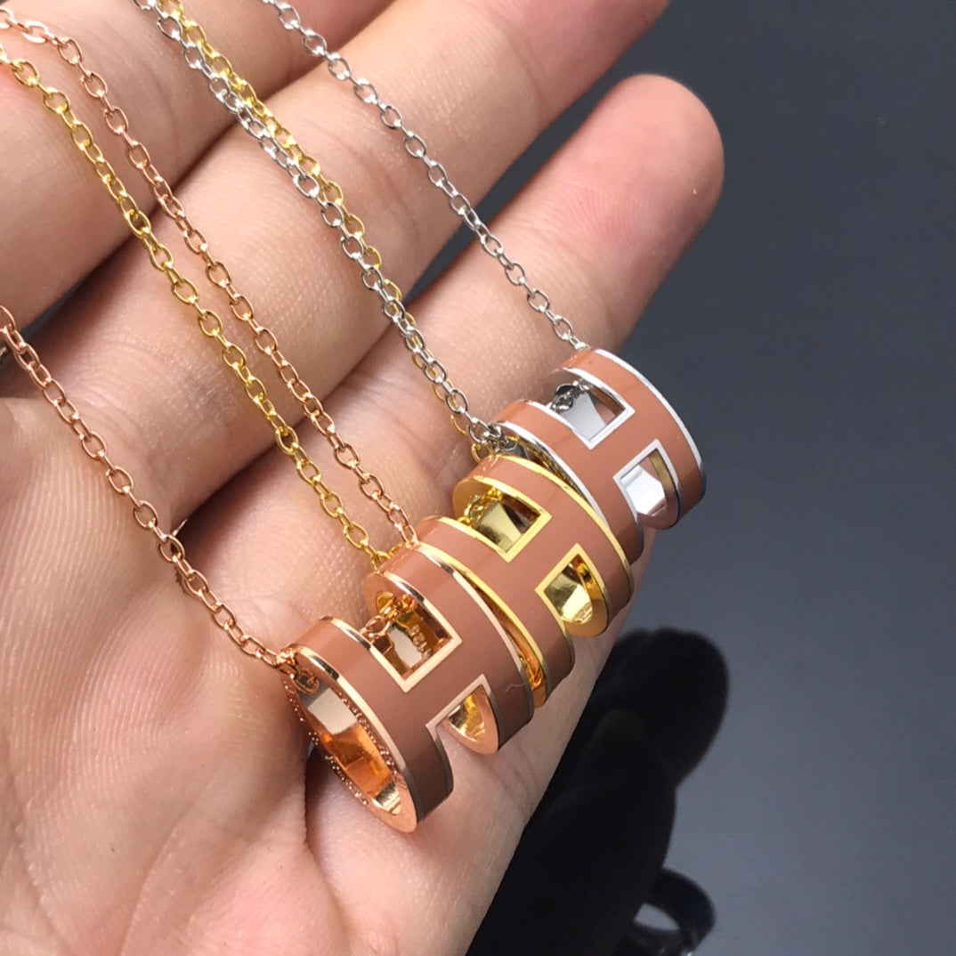 [Dawnora Jewelry]H NECKLACE BROWN