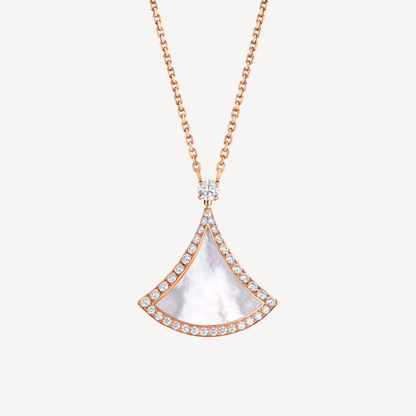 [Dawnora Jewelry]DREAM MOP DIAMOND PAVED PINK GOLD NECKLACE