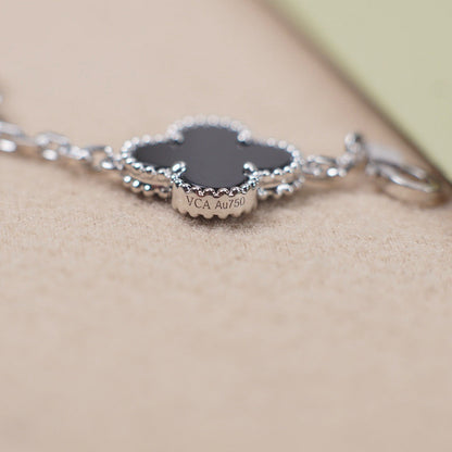 [Dawnora Jewelry] CLOVER 5 MOTIF ONYXS BRACELET COLLECTION