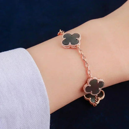 [Dawnora Jewelry] CLOVER 5 MOTIF GRAY MOP BRACELET COLLECTION