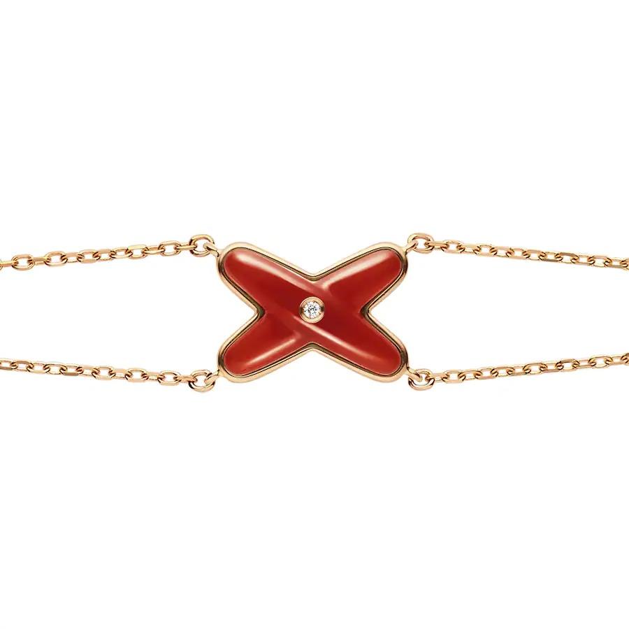 [Dawnora Jewelry]JEUX BRACELET CARNELIAN PINK GOLD 1 DIAMOND