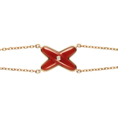 [Dawnora Jewelry]JEUX BRACELET CARNELIAN PINK GOLD 1 DIAMOND