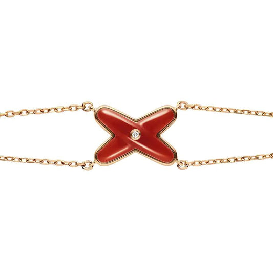 [Dawnora Jewelry]JEUX BRACELET CARNELIAN PINK GOLD 1 DIAMOND