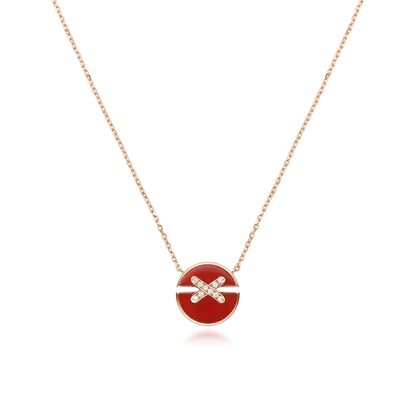 [Dawnora Jewelry]JEUX DE ROSE GOLD DIAMOND NECKLACE