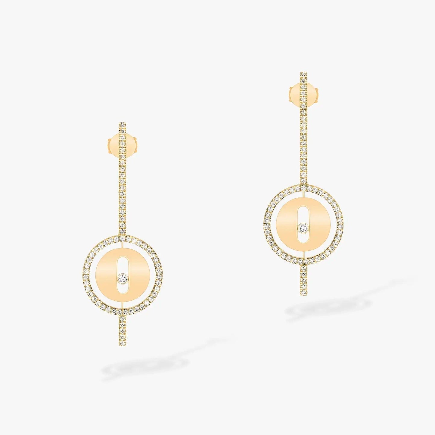 [Dawnora Jewelry]LUCKY MOVE ARROW PINK GOLD DIAMOND EARRINGS