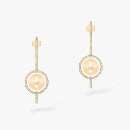 [Dawnora Jewelry]LUCKY MOVE ARROW PINK GOLD DIAMOND EARRINGS