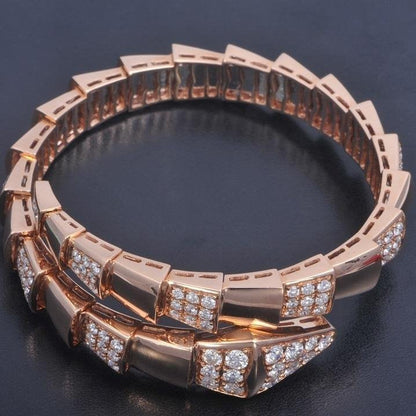 [Dawnora Jewelry]SERPENTI WIDE BRACELET PINK GOLD DIAMOND