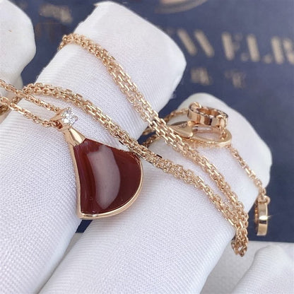 [Dawnora Jewelry]DREAM NECKLACE CARNELIAN 1 DIAMOND