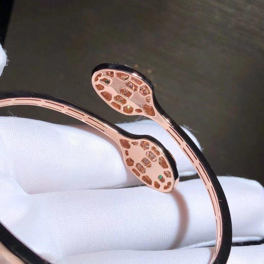 [Dawnora Jewelry]SERPENTI BRACELET PINK GOLD MALACHITE DIAMOND DOUBLE SNAKE