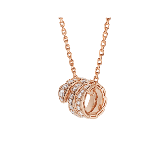 [Dawnora Jewelry]SERPENTI PINK GOLD NECKLACE DOUBLE RING DIAMOND