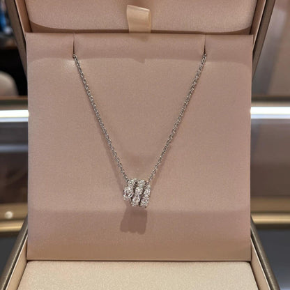 [Dawnora Jewelry]SERPENTI  NECKLACE DOUBLE RING DIAMOND