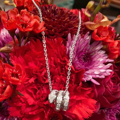 [Dawnora Jewelry]SERPENTI  NECKLACE DOUBLE RING DIAMOND