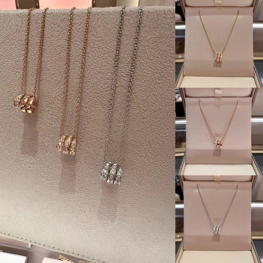 [Dawnora Jewelry]SERPENTI  NECKLACE DOUBLE RING DIAMOND