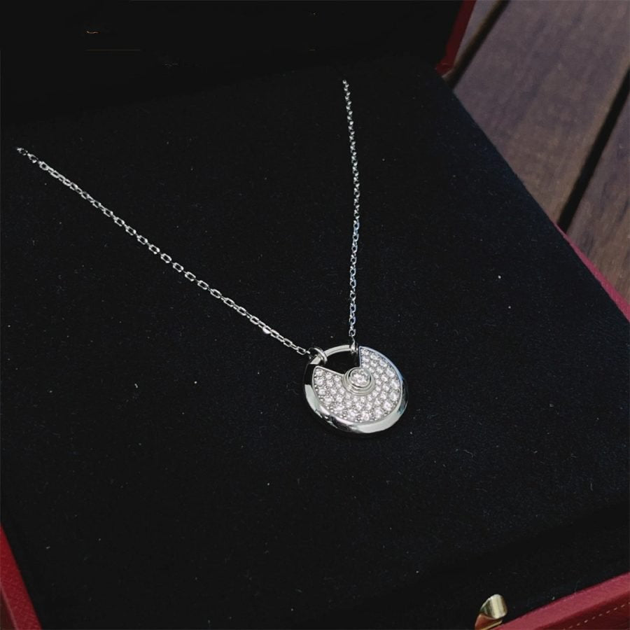 [Dawnora Jewelry]AMULETTE SILVER FULL DIAMOND NECKLACE