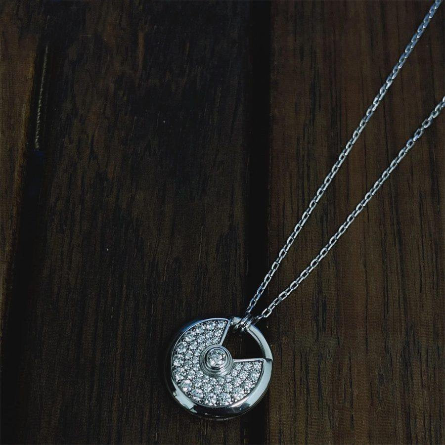 [Dawnora Jewelry]AMULETTE SILVER FULL DIAMOND NECKLACE