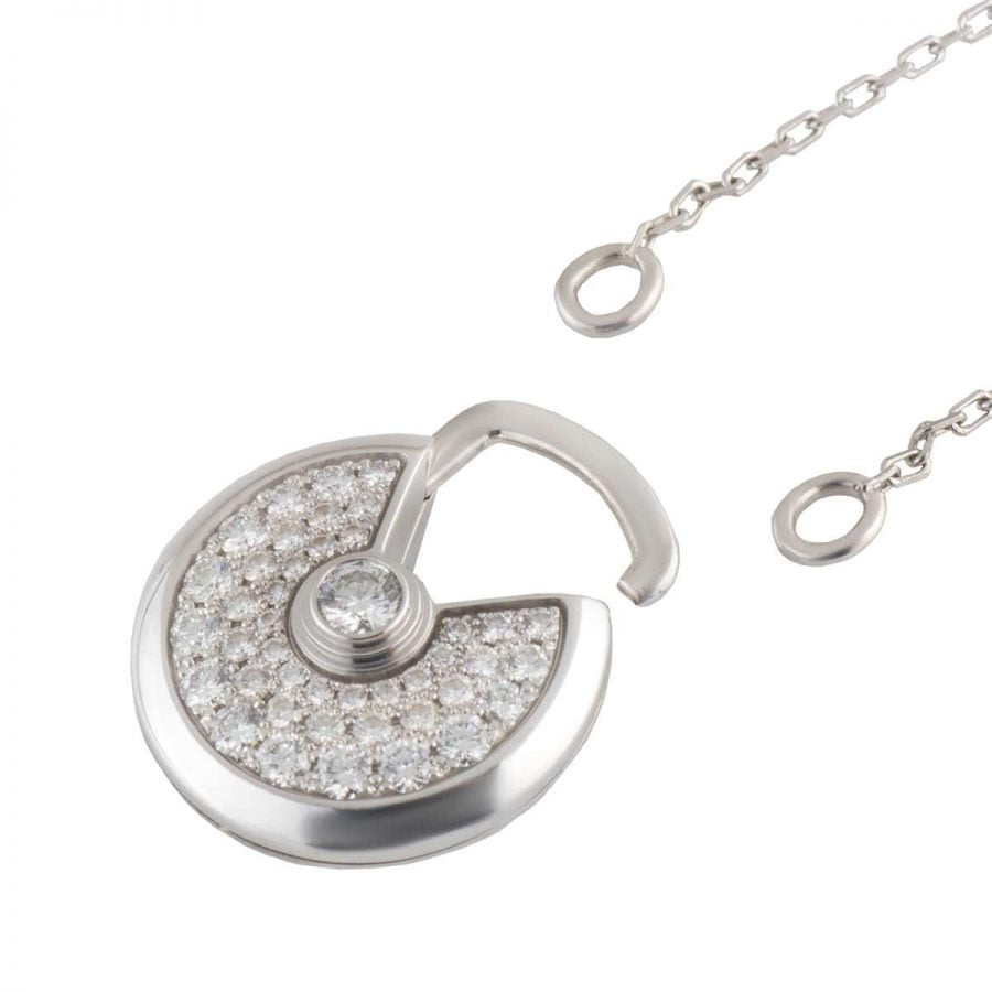 [Dawnora Jewelry]AMULETTE SILVER FULL DIAMOND NECKLACE