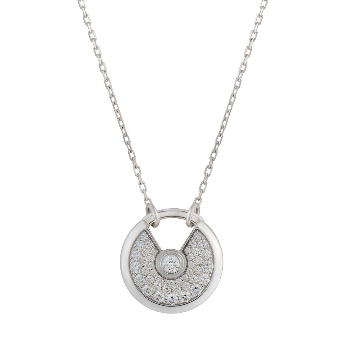 [Dawnora Jewelry]AMULETTE SILVER FULL DIAMOND NECKLACE