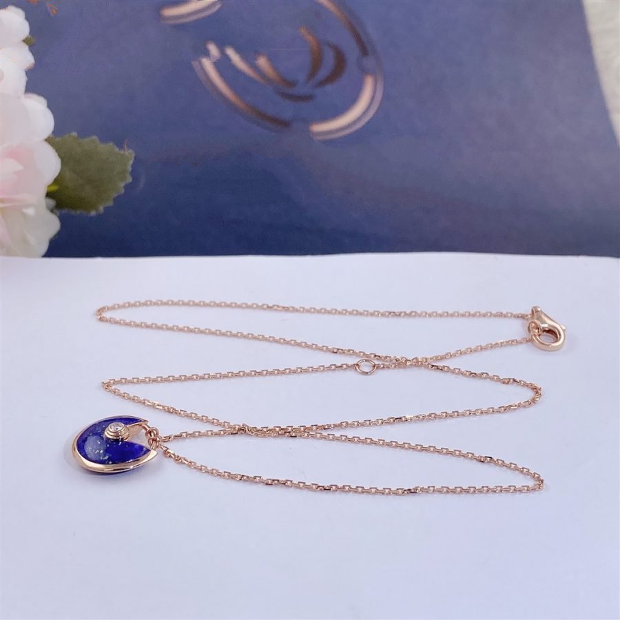 [Dawnora Jewelry]AMULETTE ROSE GOLD AGATE NECKLACE